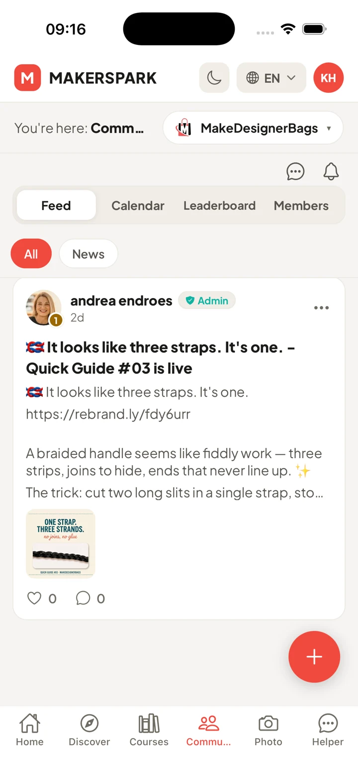 Real MakerSpark studio community feed